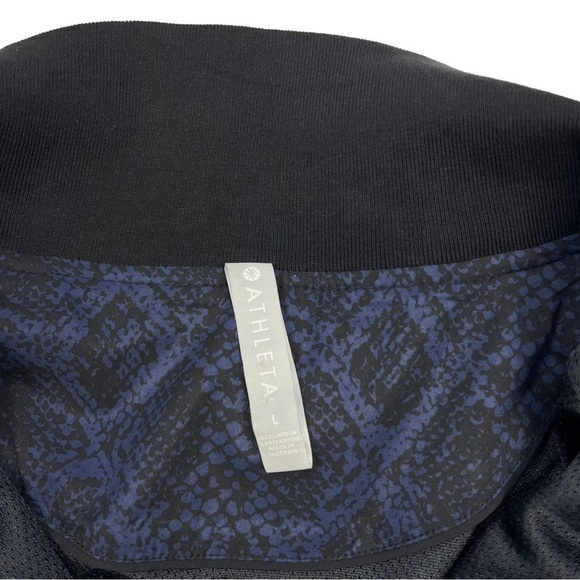 Athleta Brooklyn Track Bomber Python Reptile Print Jacket Size L NEW - Picture 3 of 10